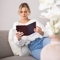 imoshion Étui de liseuse portefeuille en cuir végan Kobo Clara HD - Marron foncé
