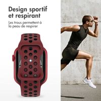 imoshion Bracelet Sport⁺ en silicone Apple Watch | 44/45/46/49 mm - Taille M/L - Wine Red & Black