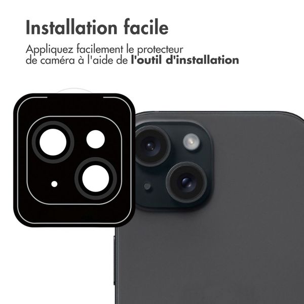 imoshion Lot de 2 protections d'objectif de caméra Apple iPhone 15 / 15 Plus - Black