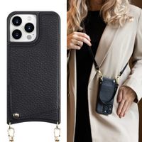 Selencia Coque de télephone Nova avec cordon et porte-cartes Apple iPhone 15 Pro Max - Noir