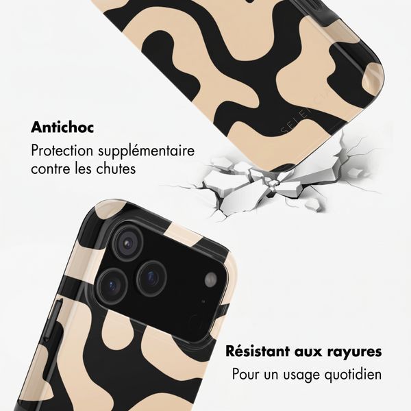 Selencia Coque arrière Vivid avec MagSafe Apple iPhone 18 Pro / 17 Pro - Art Wave Black