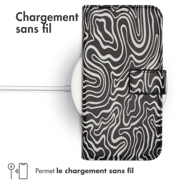 imoshion Étui de télephone portefeuille Design Motorola Moto G24 Power - Black And White
