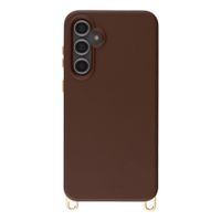 Selencia Coque arrière Rivièra avec MagSafe avec crochets amovibles Samsung Galaxy S23 FE - Choco Brown