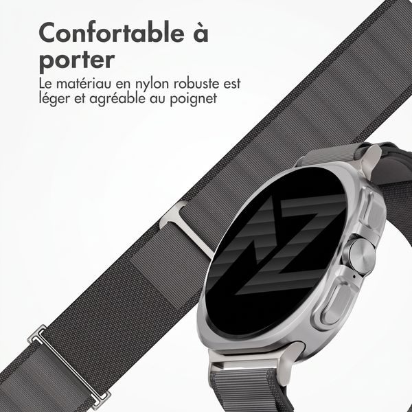 Accezz Bracelet en nylon Alpine Samsung Galaxy Watch Ultra 2 (2026) / Ultra (2024/2025) - Dark Grey