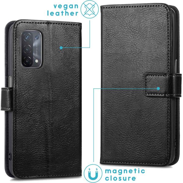 imoshion Étui de télephone portefeuille de luxe Oppo A74 (5G) / A54 (5G) - Noir