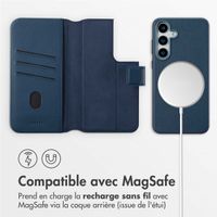 Accezz Étui de télephone portefeuille en cuir 2-en-1 avec MagSafe Samsung Galaxy S25 Plus - Nightfall Blue