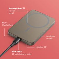 Selencia Powerbank Vivid 5 000 mAh - MagSafe et Qi - Desert Gold / Rosy Marble