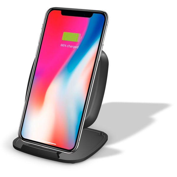 Zens Support pour chargeur rapide sans fil - Chargeur sans fil - Avec câble de charge - 10 Watt - Noir