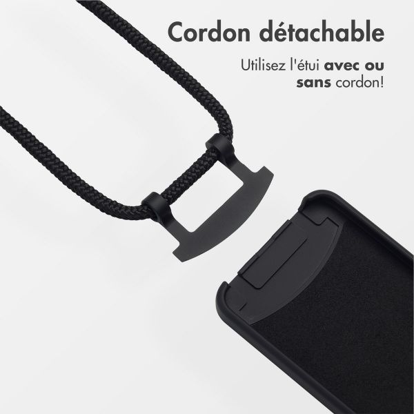 imoshion Coque arrière Color avec cordon amovible et MagSafe Samsung Galaxy S25 / S24 - Noir