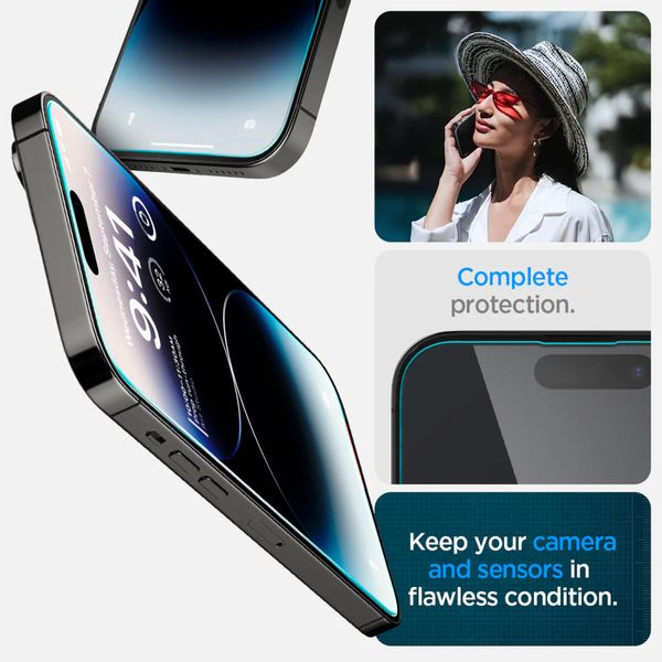 Spigen Protection d'écran en verre trempé GLAStR Fit 2 Paquets + Applicator Apple iPhone 14 Pro