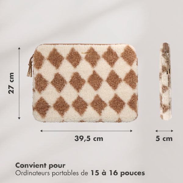 Selencia Housse laptop teddy 15-16 pouces - Checks