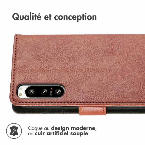 imoshion Étui de télephone portefeuille de luxe Sony Xperia 5 IV - Marron