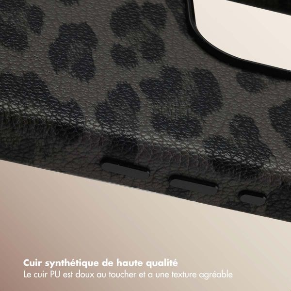 Selencia Coque Sabi imprimé panthère avec MagSafe Apple iPhone 15 Pro Max - Midnight Black