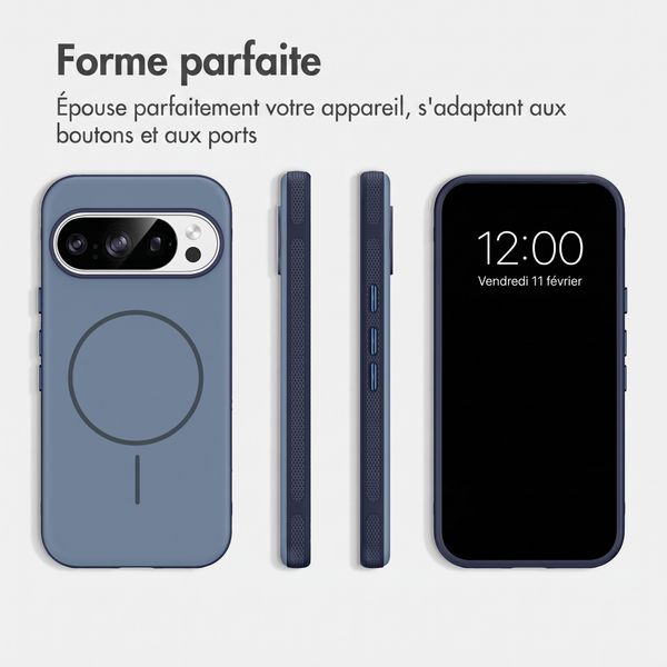 imoshion Coque arrière Color avec Thin MagSafe Ring Google Pixel 11 / 11 Pro / 10 / 10 Pro - Bleu foncé