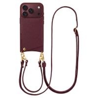 Selencia Coque de télephone Nova avec cordon et porte-cartes Apple iPhone 18 Pro Max / 17 Pro Max - Bold Burgundy