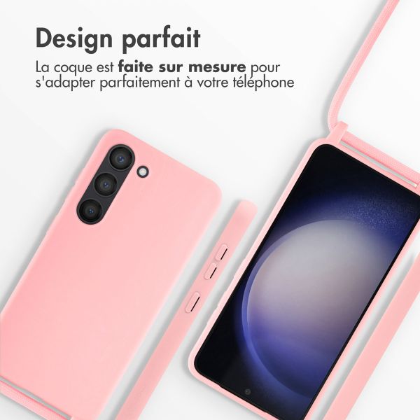 imoshion Coque en silicone avec cordon Samsung Galaxy S23 - Rose