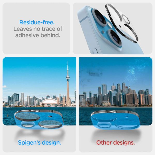 Spigen Optik Lens Protector - Protection complète de la caméra (lot de 2) Apple iPhone 14 / 14 Plus - Crystal Clear