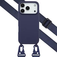 Selencia Coque silicone avec cordon amovible Apple iPhone 17 Pro - Bleu foncé