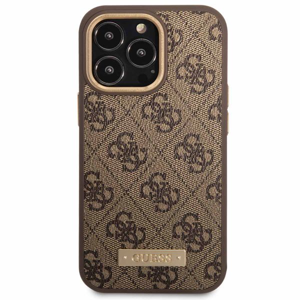 Guess Coque 4G Logo Monogram MagSafe Apple iPhone 14 Pro - Marron