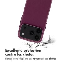 Accezz Coque arrière en cuir avec MagSafe Apple iPhone 18 Pro Max / 17 Pro Max - Heath Purple