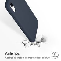 Accezz Coque Liquid Silicone Apple iPhone Xr - Bleu foncé