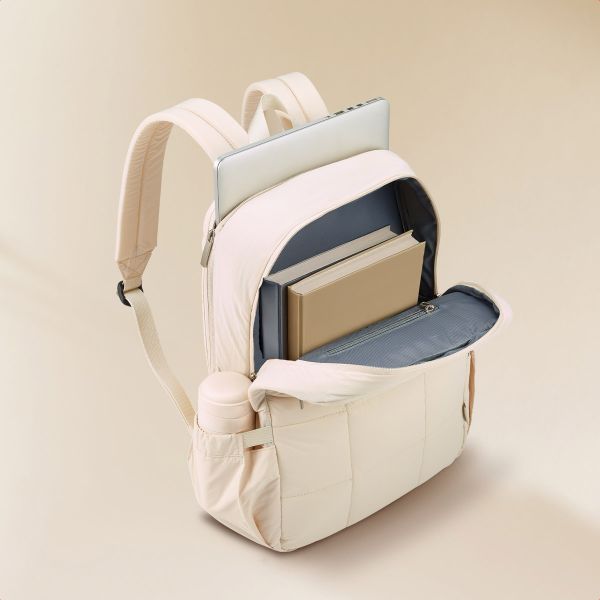 Selencia Sac à dos ordinateur portables Vaya Puffy 16 pouces - Soft Ivory