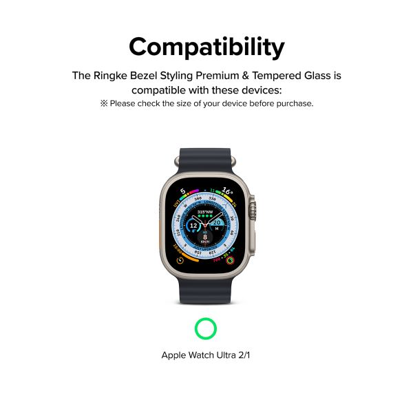 Ringke Bezel Styling + Protection d'écran Apple Watch Ultra - 49 mm - Knurling Titanium