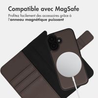 imoshion Étui portefeuille luxe 2-en-1 amovible Apple iPhone 16 - Marron