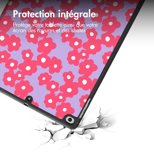 imoshion Coque tablette Design Trifold Apple iPad 6 (2018) 9.7 pouces / iPad 5 (2017) 9.7 pouces / Air 2 (2014)/Air 1 (2013) - Dusty Rose Blossom