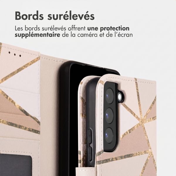 imoshion Étui de télephone portefeuille Design Samsung Galaxy S22 - Beige Graphic