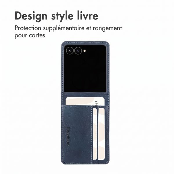 imoshion Étui de télephone portefeuille Luxe Samsung Galaxy Z Flip 8 - Bleu foncé