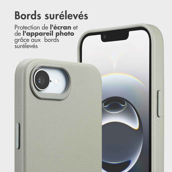 Accezz Étui de télephone portefeuille en cuir 2-en-1 avec MagSafe Apple iPhone 17e / 16e - Light Grey