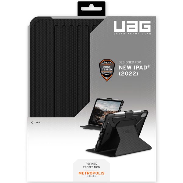 UAG Coque tablette Metropolis Apple iPad 11 (2025) 11 pouces A16 / iPad 10 (2022) 10.9 pouces - Noir