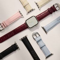 Burga Bracelet en cuir véritable  - Apple Watch | 44/45/46/49 mm / Connexion universelle 20 mm - Dream / Silver