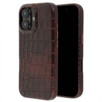 Selencia Coque arrière Croco avec MagSafe Apple iPhone 17 - Choco Brown