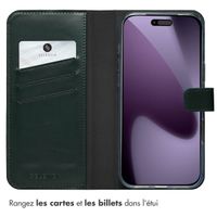 Selencia Étui portefeuille en cuir véritable Apple iPhone 17 Pro Max - Vert