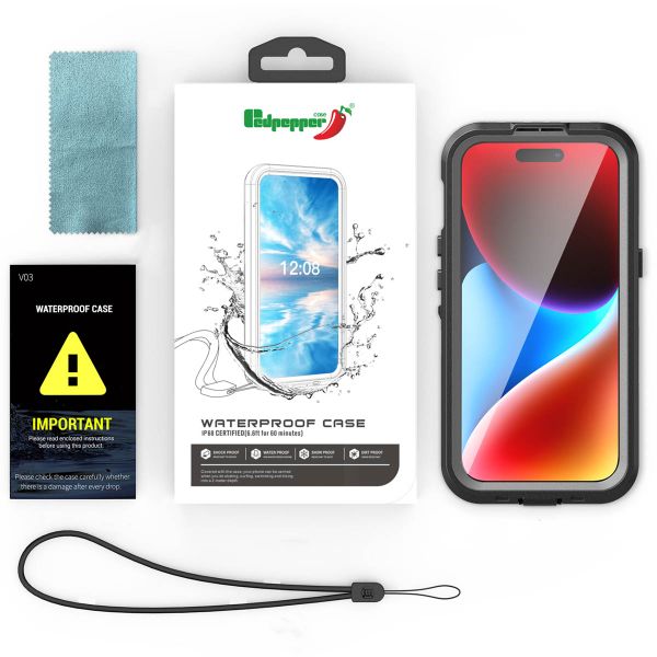 Redpepper Coque imperméable Dot Plus Apple iPhone 15 - Noir