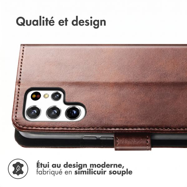 imoshion Étui de télephone portefeuille de luxe Samsung Galaxy S22 Ultra - Marron foncé