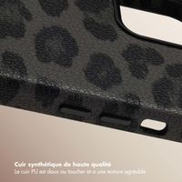 Selencia Coque Sabi imprimé panthère avec MagSafe Apple iPhone 12 (Pro) - Midnight Black