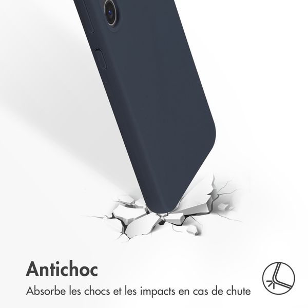 Accezz Coque Liquid Silicone Samsung Galaxy S23 Plus - Bleu foncé