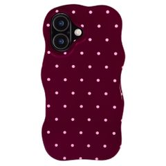 Selencia Coque arrière Vivid Wavy avec MagSafe Apple iPhone 16 - Happy Dots Burgundy