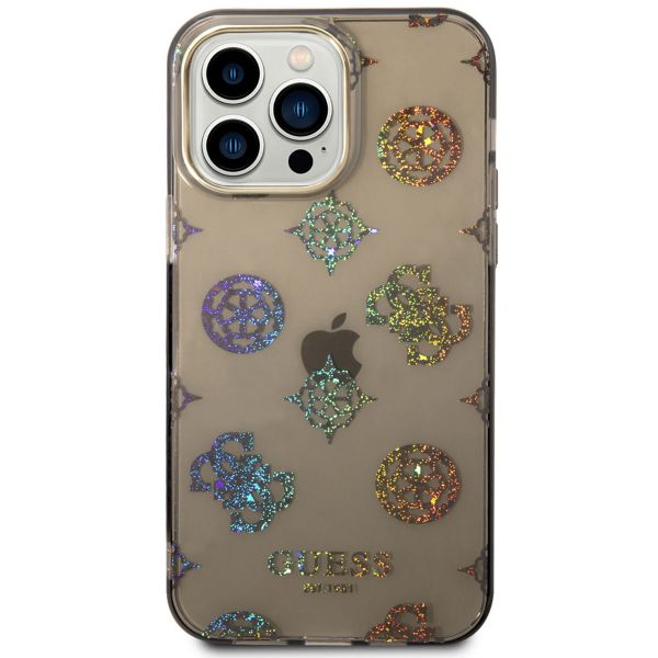 Guess Coque Peony Glitter Apple iPhone 14 Pro Max - Noir