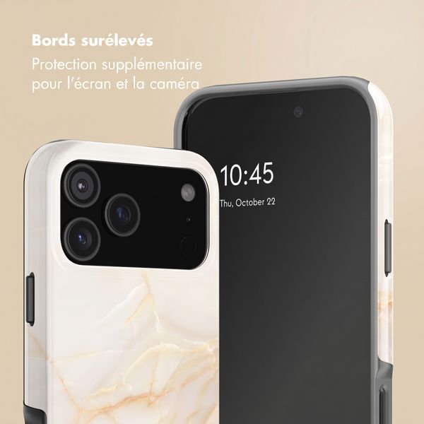 Selencia Coque arrière Vivid Apple iPhone 18 Pro Max - Golden Beige Marble