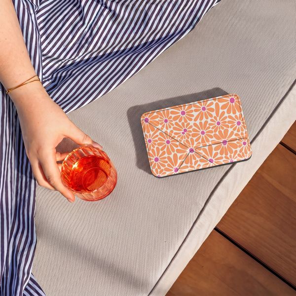 imoshion Étui de liseuse portefeuille design Pliable Kobo Clara Colour / BW - Orange Flowers Connect