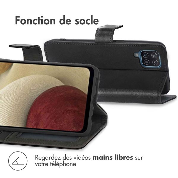 imoshion Étui de télephone portefeuille de luxe Samsung Galaxy A12 - Noir