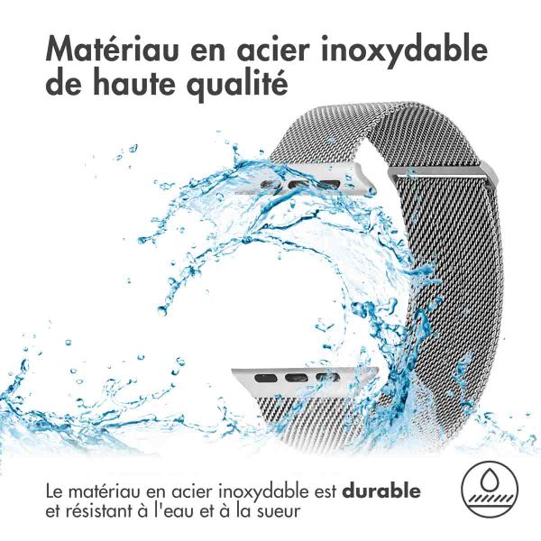 imoshion Bracelet magnétique milanais Apple Watch | 44/45/46/49 mm - Taille M - Argent