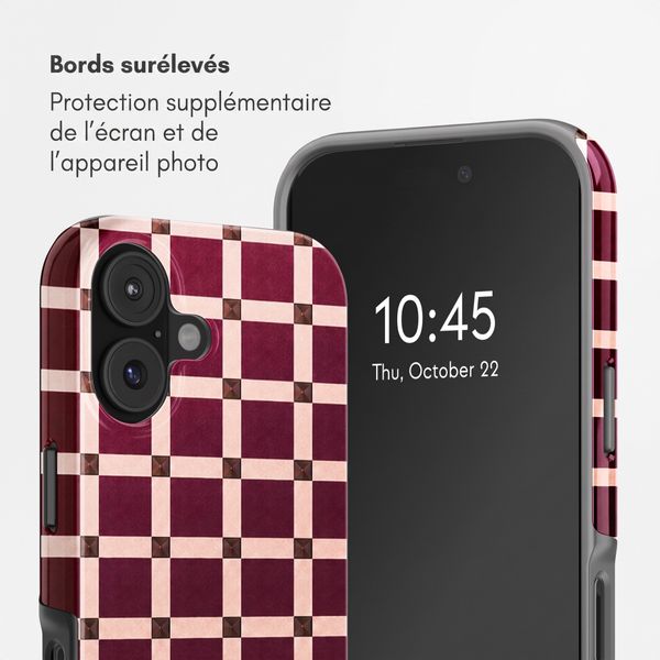 Selencia Coque arrière Vivid avec MagSafe Apple iPhone 17 - Check This Burgundy