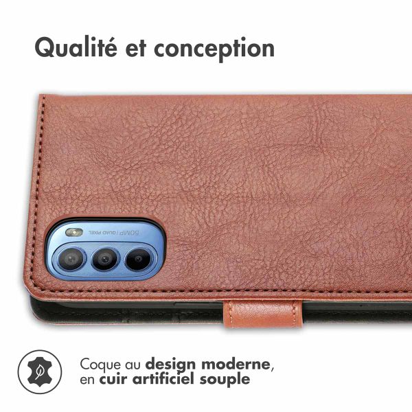 imoshion Étui de télephone portefeuille de luxe Motorola Moto G14 - Marron