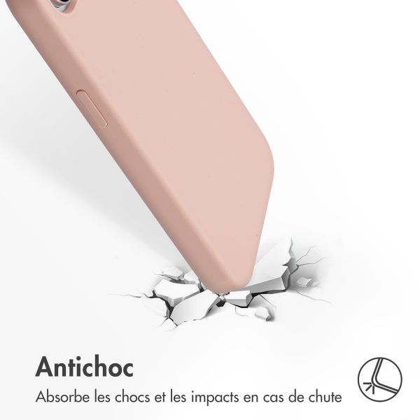 Accezz Coque Liquid Silicone avec MagSafe Apple iPhone 17e / 16e - Rose