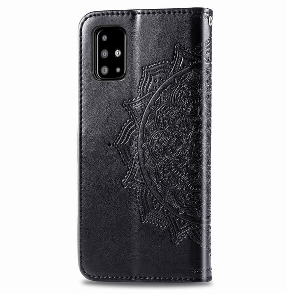 Etui de télephone portefeuille Mandala Samsung Galaxy A51 - Noir